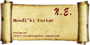 Nováki Eszter névjegykártya